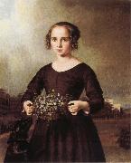 Ferdinand von Rayski Portrait of a Young Girl oil painting on canvas